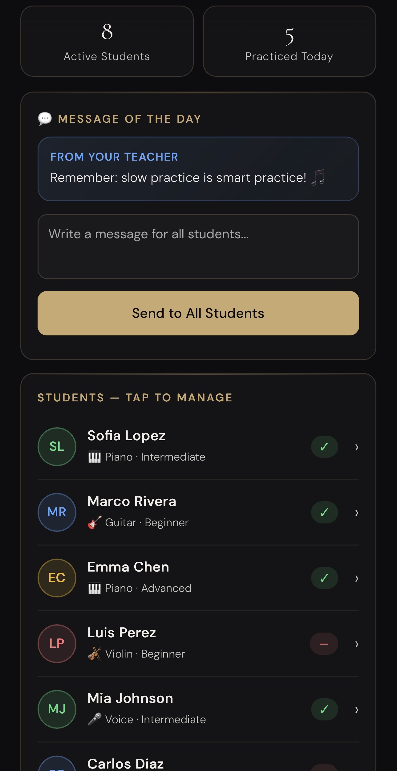 Teacher Dashboard